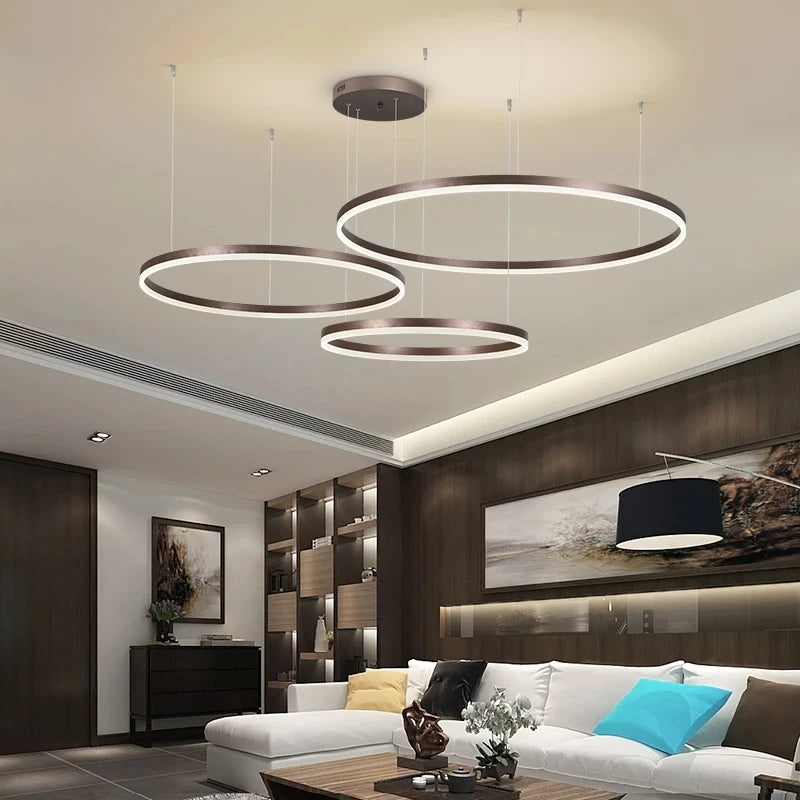 Modern LED Circle Ceiling Chandelier Lustre Lamp Indoor Lighting