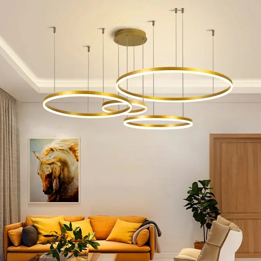 Modern LED Circle Ceiling Chandelier Lustre Lamp Indoor Lighting