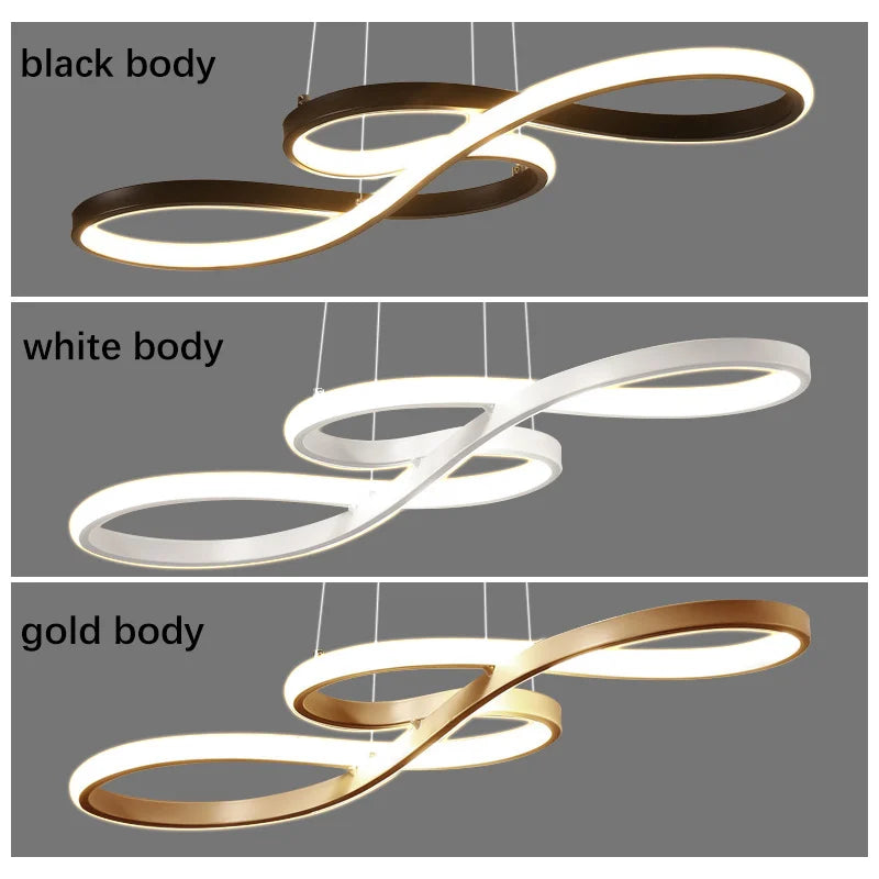 Modern minimalist white Led chandelier ceiling chandelier Nordic living room dining room study lighting decorative lamps