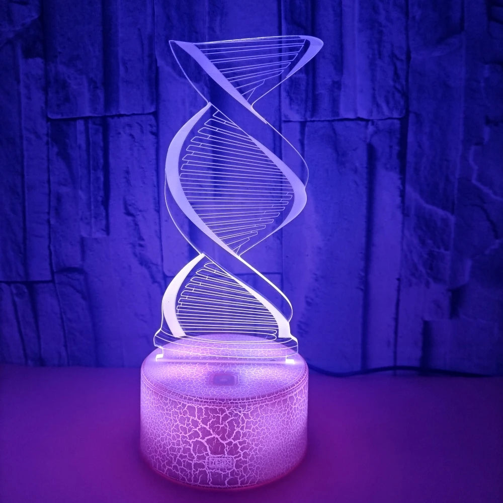 Nighdn DNA Model 3D Illusion Lamp Led Night Light with 7 Colors Changing Nightlight Bedroom Desk Lamps for Kids Gifts Home Decor