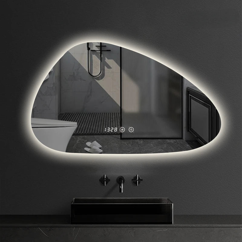 Hanging Light Led Mirror Dress Women Tempered Glass Full Body Irregular Shape Mirror Touch Switch Jumpsuit Espejos Smart Mirror