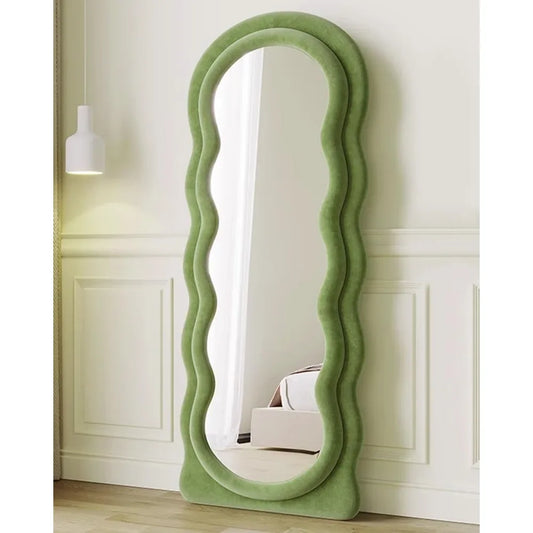 Big Mirror Full Body Flannel Wrapped Wooden Frame Mirror