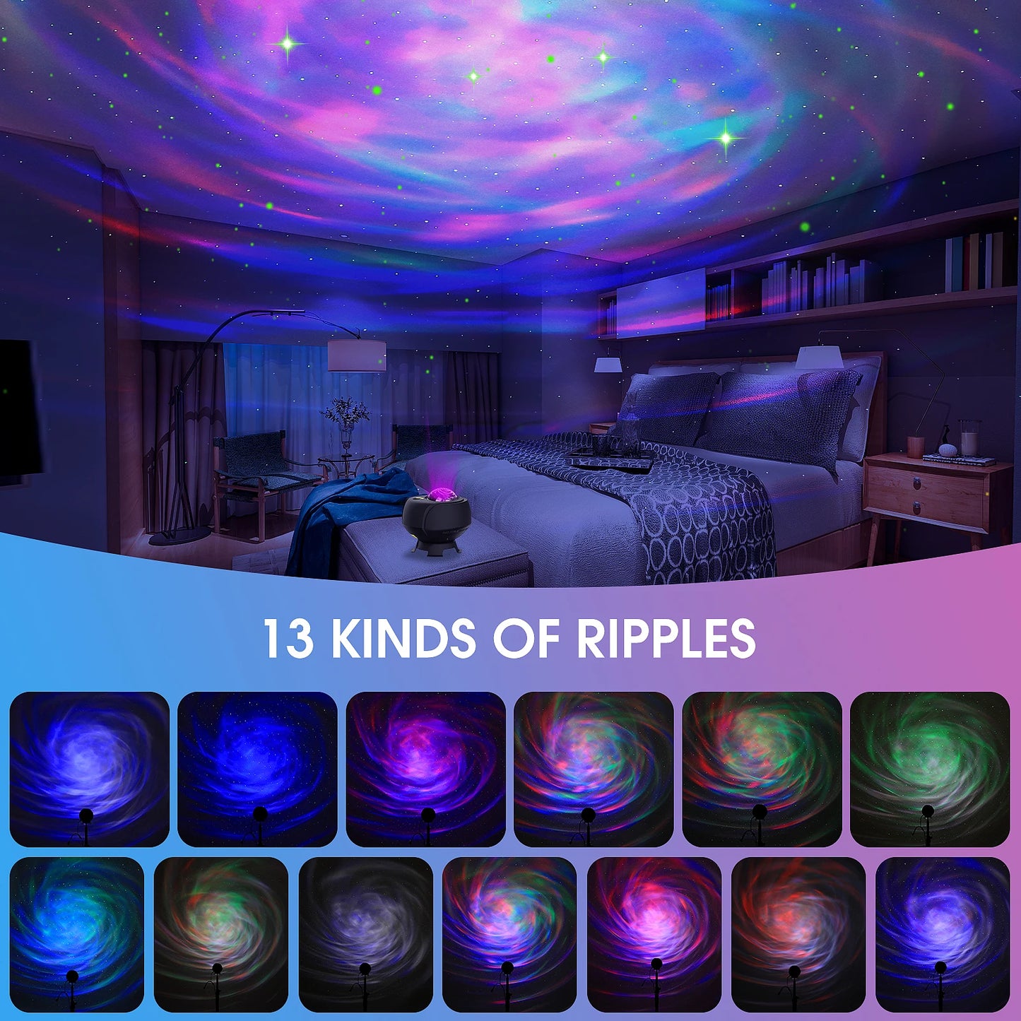 Universe Galaxy Star Projector Bluetooth LED Night Light Starry Sky Projector Night Lamp Room Decor Kids Christmas Birthday Gift