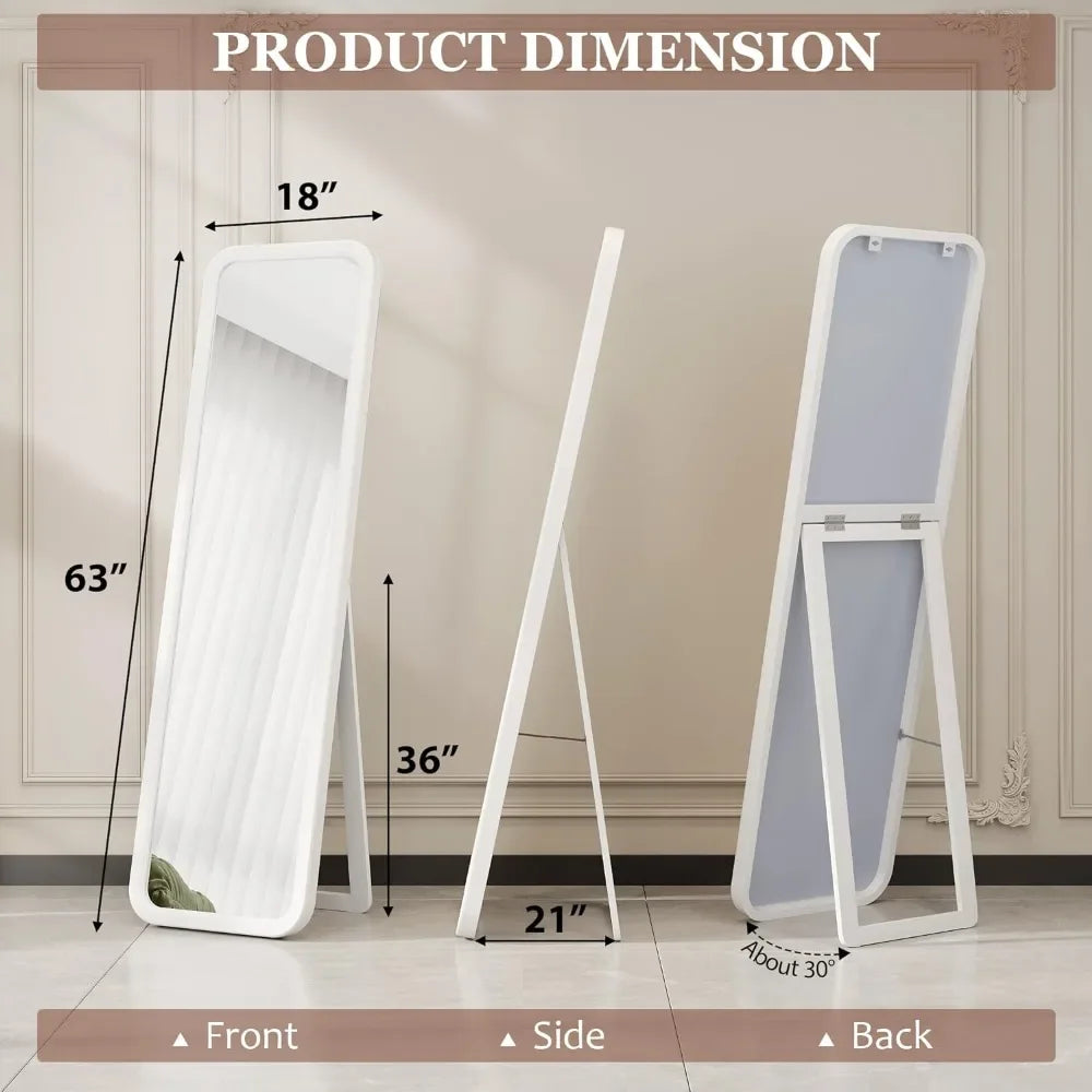 Standing Floor Mirror Mirrors 63"×18” Wooden Full Length Mirror Freight Free Body Led Living Room Furniture Home