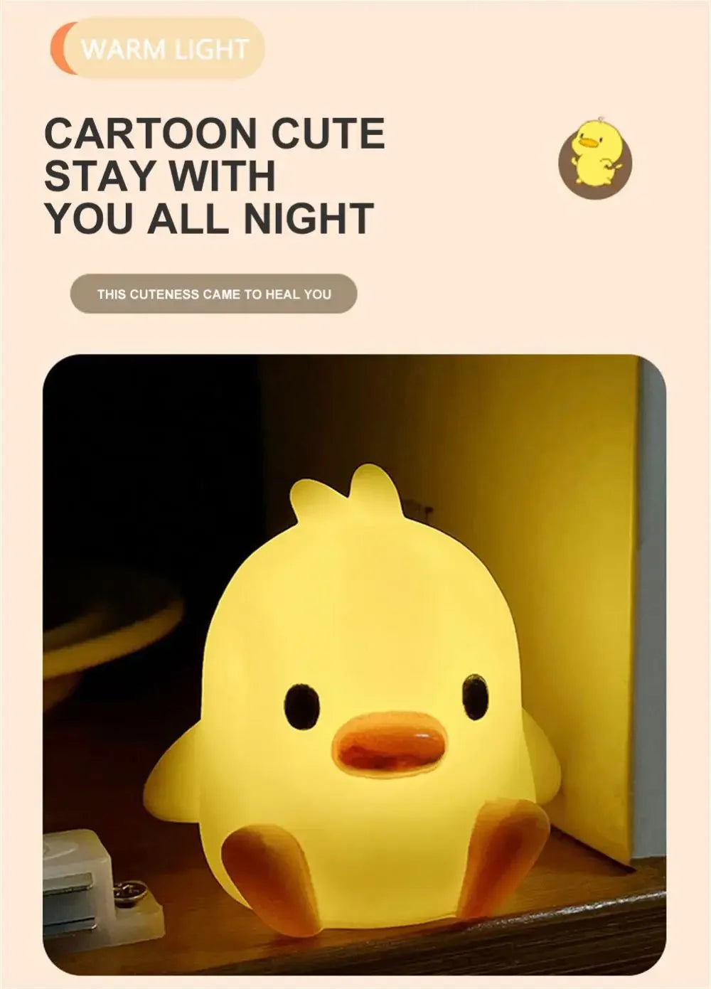 Duck Night Light Bedroom Decoration Sleeping Lamp