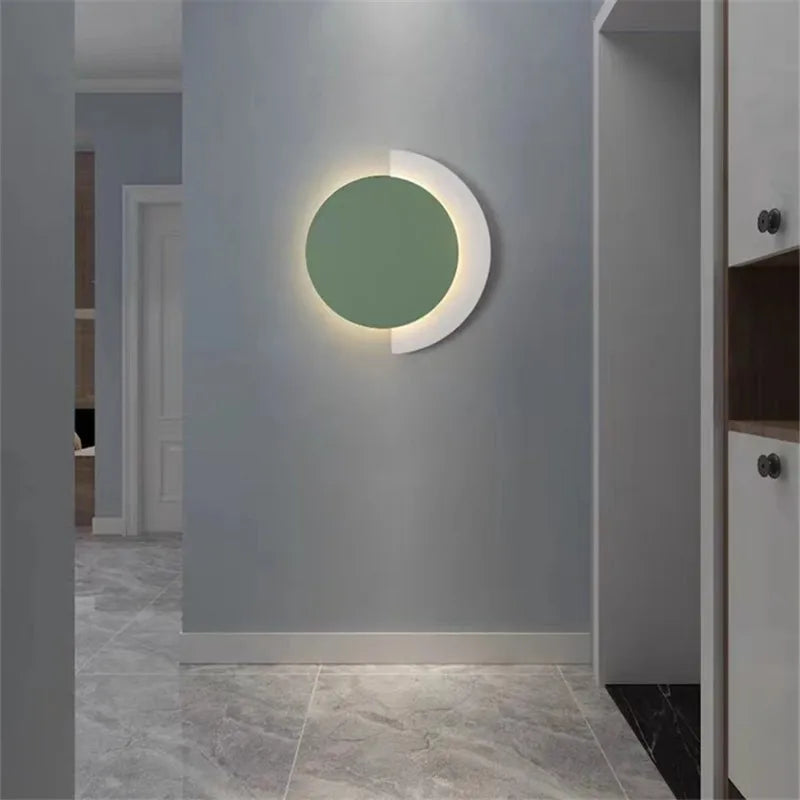 Nordic circle wall light sofa background decoration coloured lamp designer living room bedside lamp corridor wall lighting