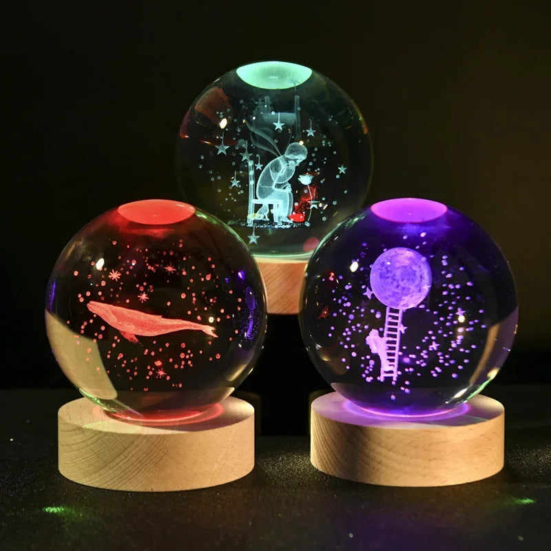 Valentine's Day Gift Solar System Moon Galaxy Projector Crystal Ball LED Night Light Bedroom Decor Night Lamp Kids Birthday Gift