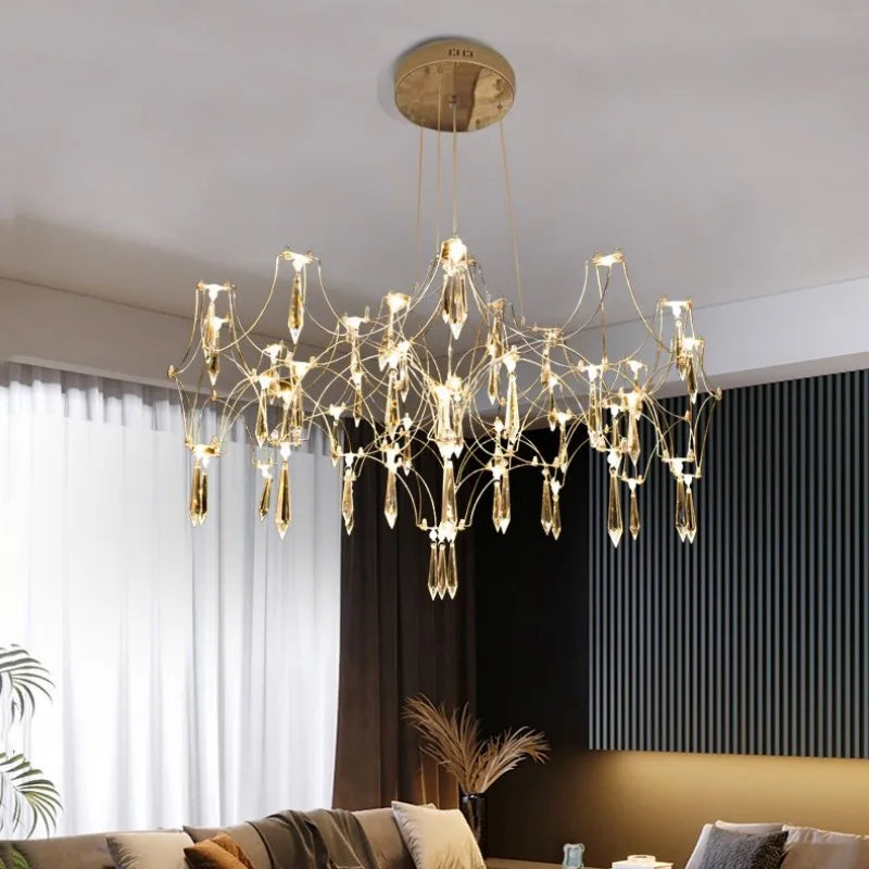 Modern Chrome Plating Luxury Crystal Chandelier Living Room Bedroom Lights Home Decorative Lights Dining Room Lighting Fixtures