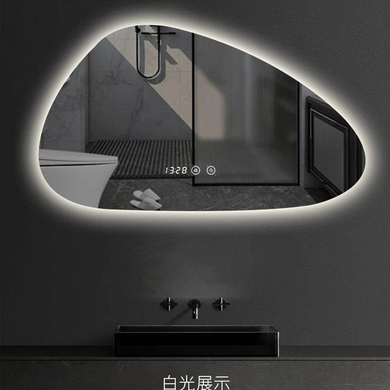 Hanging Light Led Mirror Dress Women Tempered Glass Full Body Irregular Shape Mirror Touch Switch Jumpsuit Espejos Smart Mirror