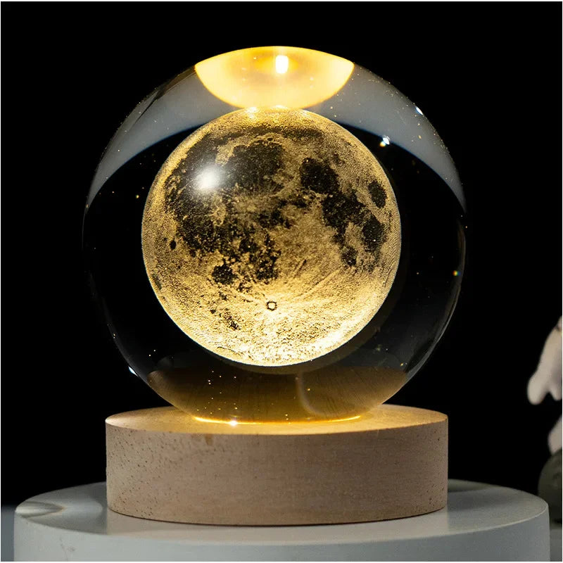 Valentine's Day Gift Solar System Moon Galaxy Projector Crystal Ball LED Night Light Bedroom Decor Night Lamp Kids Birthday Gift