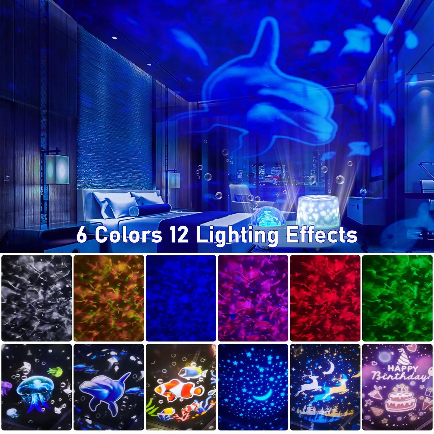 Constellation Galactic Projection Lamp Ocean Starry Projector Small Night Light 360 Degree Rotation for Children's Kids Gift